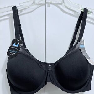 NWT Bali Black Smoothing Comfortable Faux Rhinestone Embelished Bra